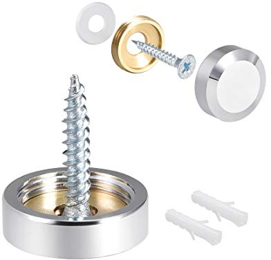 sourcing map 8Stk Spiegel Schrauben Dekorative Kappen Abdeckung Nägel Edelstahl Poliert 20mm | Nägel Edelstahl Poliert