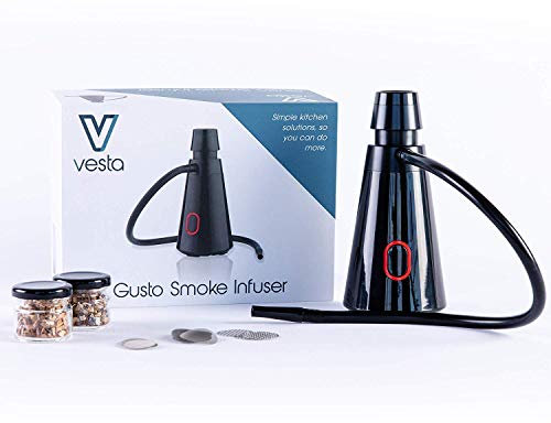Vesta Precision Fumoir Portatif Gusto| Infuseur de Fumée pour Aliments et Boissons tels que la Viande, le Fromage ou le Poisson | Facile à Utiliser et à Nettoyer | Fonctionnant sur Batterie