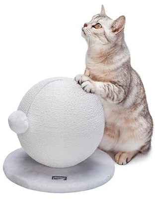 Karlie Boule à gratter pour Chat - Bolly - 30,5 x 30,5 x 28 cm - Blanc
