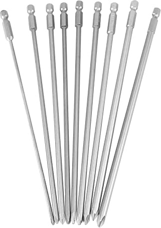 Lobamop 9 Stücke 1/4 200 Mm Ph1 Ph2 Magnetische Lange Sechskant Kreuz Kopf Schrauben Dreher Bits S2 Bohr Leistung Treiber Werkzeuge