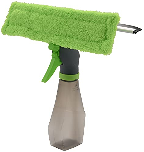 Qwertfeet Double Sided Water 3 in 1 Wiper Bottle, Window Cleaner Bottle Microfiber Cloth Pads and Squeegee Kit