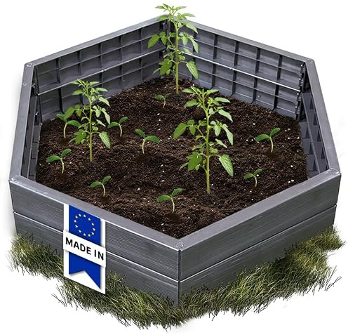 Garantia Ergo Hochbeet-System XL Wood 6 Paneele inkl. Verbinder Blumentopf | Hochbeete für Garten, Pflanzkübel Groß Außen, Blumenkasten, Blumentopf Hoch, Blumenkübel, Blumenkübel Outdoor
