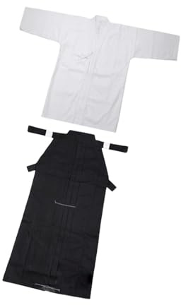 Oshhni Conjunto de Uniforme de Kendo japonés, Traje de Kendo Transpirable, Traje de Artes Marciales, en y Negro, 170CM