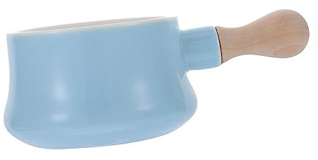 DECHOUS Ciotola Per Zuppa Con Manico in Legno Ciotola Per Noodle in Porcellana Per La Casa in Ceramica 380 Ml