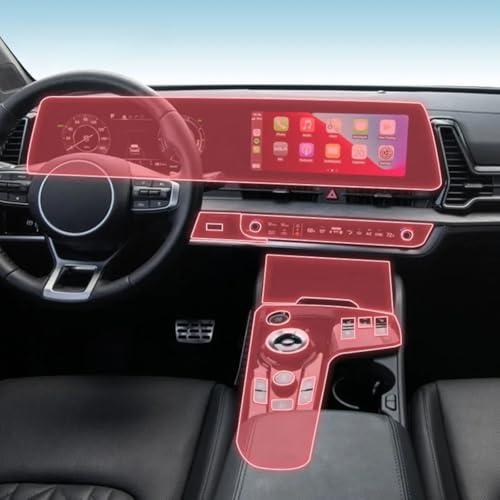Pellicola protettiva per interni auto, cruscotto, piano del cambio, per console centrale del cambio, antigraffio, trasparente, in TPU, per Kia Sportage NQ5 2022-2025 (stile A per LHD)