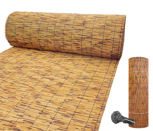 Générique Jardin Brise Vue en Bambou, 50 Cm A 140 Cm De Hauteur Canisse Clôture, Extérieur Bambou Brise-Vue avec Attaches Zip, Balcon Brise Vue pour Porche, Piscine, Plafond(50 * 1200cm)