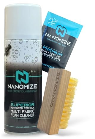 NANOMIZE Shoe Cleaner Essentials For All Shoes, Trainers, Footwear, Boots, Fabrics, Leather, Nubuck, Suede & Canvas - Removes Stains and Restores Colour (Shoe Cleaning Kit)