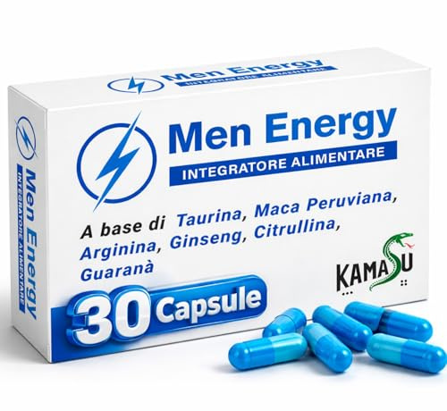 Integratore uomo pillole effetto prolungato 30 capsule Formula a rapido assorbimento Integratore maca peruviana Arginina Supporto a Energia, Vitalità e Resistenza Fisica Citrullina Ginseng