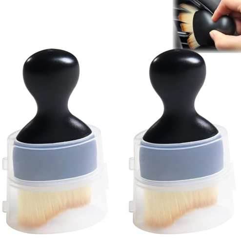 KisMate Car Interior Cleaning Brush With Case, 2Pcs Ultra Soft Bristles Car Interior Cleaning Crevice Brush, Multipurpose Dust Removal Brushes For Dashboard, Screen, Air Vent, Seats And Gaps