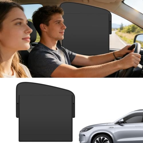 LYITZW Parasole per Auto, Tenda Solare Magnetica Pieghevole per Finestrino Lato Conducente, Doppio Strato Antisolare con Due Modalità di Ombreggiatura, Non Oscura la Vista, per Estati Calde