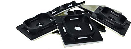 Klebepad Klebesockel Kabelbinder Befestigungssockel Kabelhalter 100 Stk. (40 x 40 mm, schwarz)