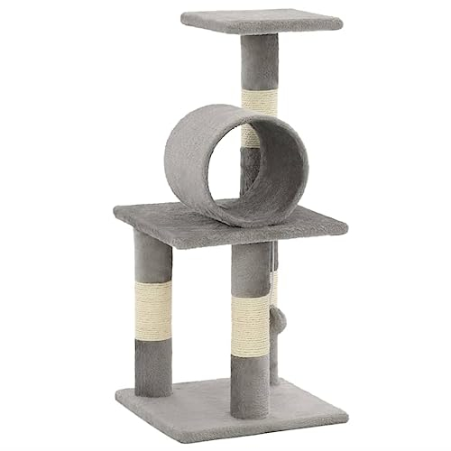 vidaXL Katzenkratzbaum mit Sisal 65cm Grau Kratzbaum Katzenbaum Kletterbaum