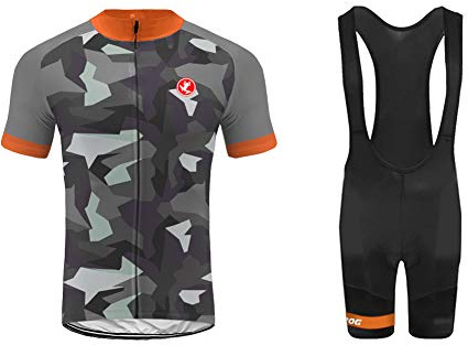 UGLY FROG Herren Radtrikot Set Kurzarm mit Sitzpolster für MTB Rennrad Fahrrad Jersey + Bib Shorts Radsportanzug XS - 4XL