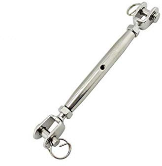 SUPERTOOL - Tenditore in acciaio inox, M6 in acciaio inox con corpo chiuso a mandibola per regolare la tensione su corde, cavi e linee