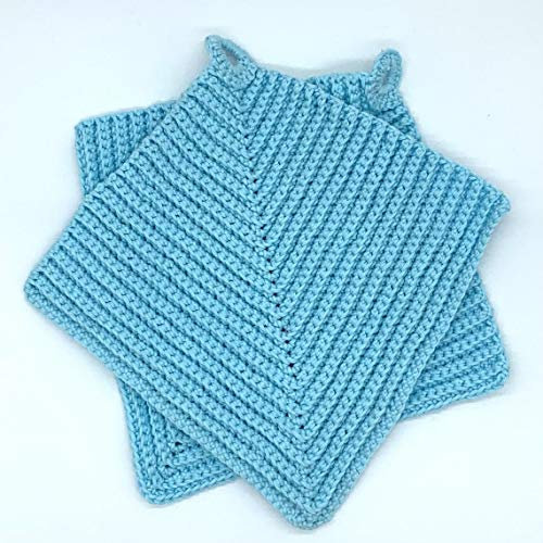 Handmade by Lara's Creations - gehäkelte Topflappen auch als Untersetzer 1 Paar meerblau