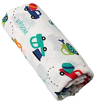 Eyand Baby-Musselin-Tücher - Soft Bambus Baumwolle Swaddle Decken, Auto-Druck-Baby-Musselin Blankets 120 x 120 cm