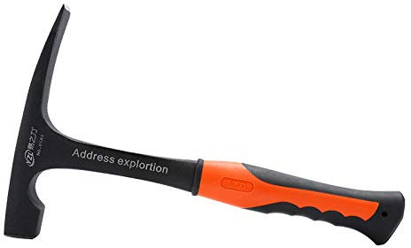 Marteau de brique forgé, pic de roche géologue, marteau de maçon – Outil de maçonnerie de 850,5 g avec construction en acier forgé et poignée de réduction des chocs