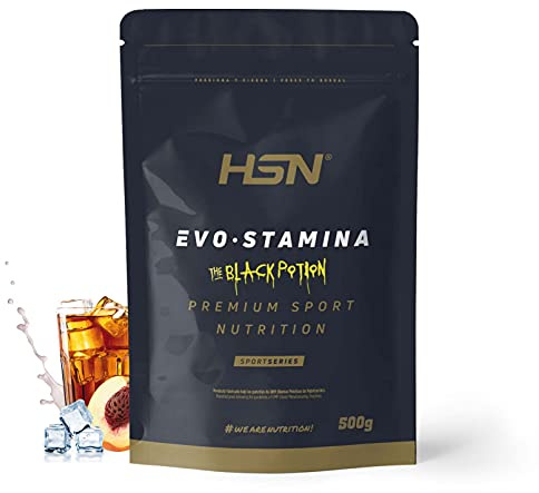 Pre Entreno Sin Cafeína Evostamina de HSN | Sabor Te Melocotón 500 g = 25 Tomas por Envase Pre Workout Sin Estimulantes | Creatina + Bicarbonatos + Beta-Alanina + L-Citrulina + Nitratos