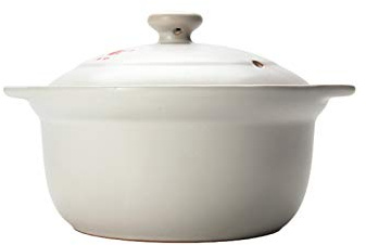 Ollas Soperas Cazuela de cerámica redonda con tapa Alta temperatura resistente a loza olla anti-desbordamiento de arcilla arcilla tierra olla fogones cerámico estofado olla 1900 ml Olla de sopa