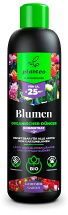 Planteo Schöne Blumen Flüssigdünger, Nährstoffreicher Organischer Dünger, Bio Langzeitdünger, Blumen Nahrung, Düngemittel mit Magnesium, Naturdünger, Unkrautvernichter, Tierfreundlicher, 1L