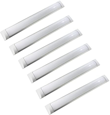 JANDEI - 6 x Slim Battern LED 36W Neutral Vit 4200K Lampa för industriella arbetsområden Hem Handel Lysrör