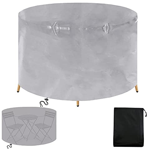 WXQOZLY Housse Salon de Jardin,220x80cm Housse de Protection pour Mobilier de Jardin,420D Oxford Housse Table de Jardin,pour Ronde Table Chaise Meubles-Argent