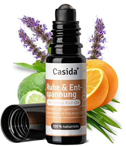 Casida Roll-On Ruhe & Entspannung - Anti-Stress Duft Roll-on für Körper, Geist und Seele - Duftöl, Aromaöl, Ätherisches Öl für die Aromapflege unterwegs - 10 ml