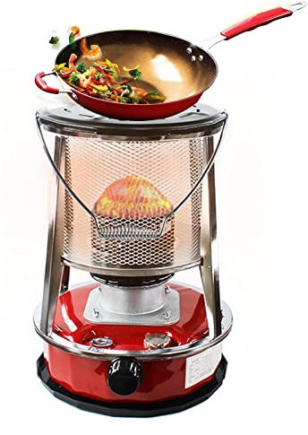 Suwooy Portable Petroleum Stove,Indoor Kerosene Heater Without Electricity,Kerosene Stove With Storage Bag and 5 Wicks,Paraffin Stove Burner for Outdoor Camping Patio Tent Hiking Deck,4.6L-Red