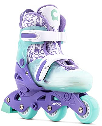 Cariboo Step One Inliner Für Kinder Rollschuhe Lernrollschuhe Kinder Inline Skates Verstellbar Rollerskates Für Mädchen Jungen Seitliche Stützräder Verstellbare Größe