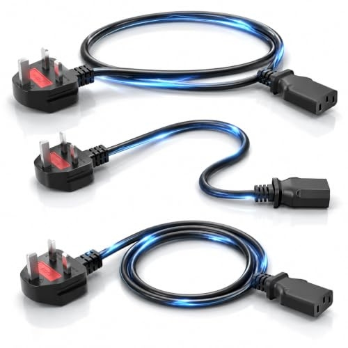 Replacement Power Cord 10Ft for Computer Monitor, IEC C13 to NEMA 5-15P 3 Prong Power Cord 18AWG 10A 125V, Universal AC Power Cable for PC, TV, Printer, PS, Xbox, Safe Durable Cord for Office Gear