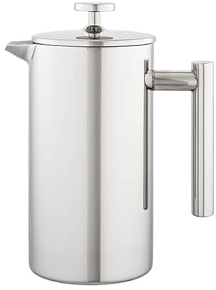 Stellar Cafetière à double paroi en acier inoxydable - Cafetière à piston isotherme 900 ml