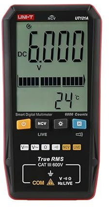 UNI-T Uni-trend Multimeter clamp meter UT121A UT121B UT122C : Mini Smart Digital Multimeter True RMS Voltage Frequency Dual Display NCV LIVE Auto Range 6199 Count Meter（UT121A）