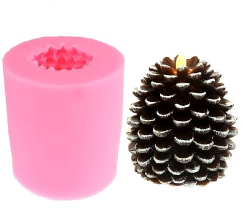 BUKCYUE DIY Tannenzapfen Kerzenformen, Kerzenform Zum Gießen, Weihnachten 3D Seifenformen, Christmas Party Mold, Gießform Fondant Silikon Form, Dekoration Für Festliche Feste, Pine Cones