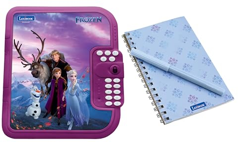 Lexibook, Die Eiskönigin: Elektronisches Tagebuch mit Stift und Notizbuch inklusive, interaktiv, passwortgeschützt, Spaßfunktionen, Soundeffekte, Lila/Blau, SD50FZ