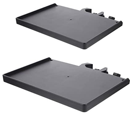 PartyKindom 2pcs Clamp-on Rack Tray for Microphone Stands, Wear-resistant Plastic and Stainless Steel Sound Broadcast Shelf with Higher Edges Design, for Recording and Live Streaming