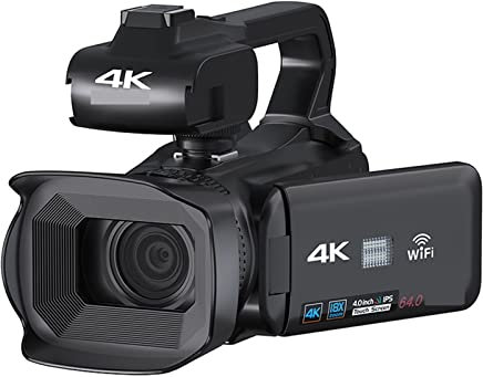Videocamera Videocamera professionale Full 4K Videocamera da 64 MP for lo streaming di webcam digitale Fotografia Registratore Vlog Messa a fuoco automatica 18X Fotocamera digitale per vlogging ( Colo