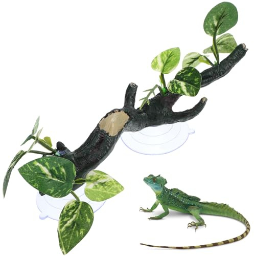 POPETPOP Reptilienzweig Aus Harz 9.06X4.33X2.36In Kletterzweig Für Terrarium Deko Zubehör Für Bartagamen Schlangen Und Eidechsen Natürliche Reptilien-Kletter-Dekoration