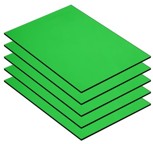QUARKZMAN 5 Pz Lastre in Pmma Acrilico Trasparente Colorato 7 x 5Pollici Lastre in Acrilico Verde per Progetti Fai da Te, Arte, Creazioni, Taglio e Incisione Laser