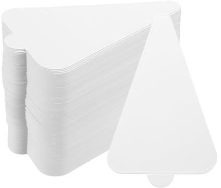 sourcing map 100pcs Mini Cake Boards, Mousse Cake Cardboards Triangle Cake Bases Plates Cupcake Dessert Displays Base Tray for Cupcakes, Cakes, Pastries, Dessert Base - Grease Proof (White)