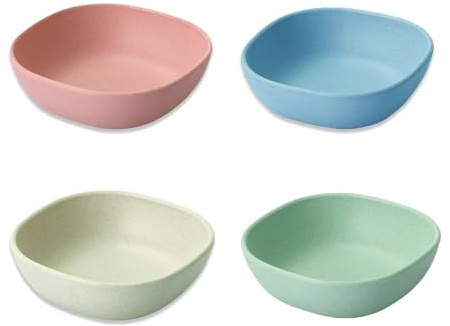 Fkereg Set of 4 Small Dipping Sauce Bowls, 4.5 Oz, Assorted Colors, Plastic, Contemporary, Compact, Round, 3.7 x 1.2, 4.5 Fl Oz