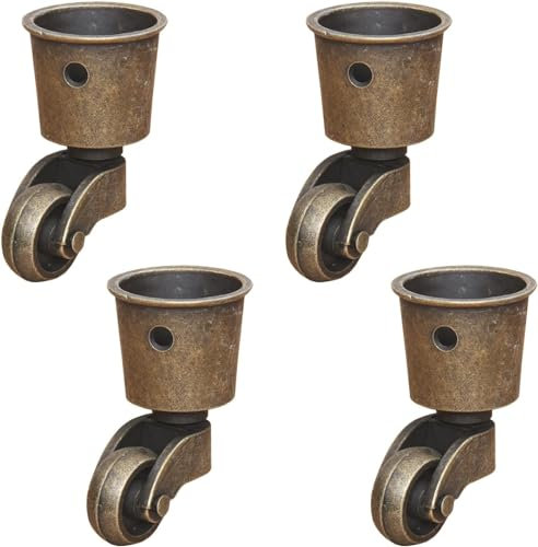 Ruedas, Ruedas Giratorias,Ruedas Giratorias De 360°,Ruedas Móviles for Muebles Pequeños,Ruedas De Aleación De Zinc for Mesa De Silla De Gabinete,Estilo Vintage Antiguo,Ajuste Estilo Taza,Capacidad De