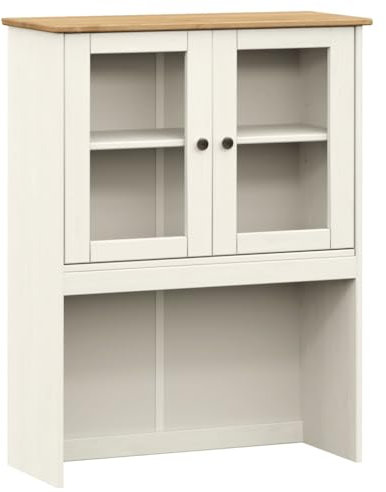HEFZGDB Sideboard-Aufsatz VIGO Weiß 78x30x100 cm Massivholz Kiefer Küchenbuffet Buffetschrank Küche Küchenschränke Mehrzweckschrank für Dessert Shop Speisesaal Küche Wohnstube