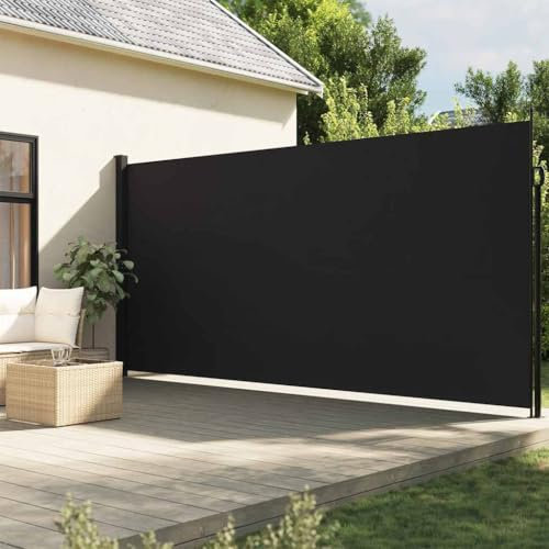 Toldo lateral retráctil negro 200 x 500 cm