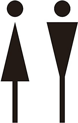 Windmilne 7 Zoll großes Toilettenschild für Männer und Frauen, WC-Schilder, Wandaufkleber, Toilettentürschild, Acryl-Toilettenschild (einfarbig D)