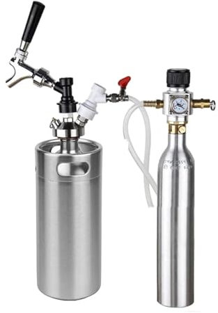 FZCXHONJ Home brewing Soda Bottle Cylinder,0.6L Soda Water Tank Aluminum Co2 Cylinder with TR21-4 Valve,Carbonated Fresh Water Drink Refill Soda Maker Wine accessories(Type 3)