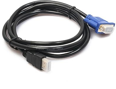 SEWACC Convertisseur Câble Vga Mâle Doré vers USB 1,8 M pour Ordinateur sans Puce Intégrée
