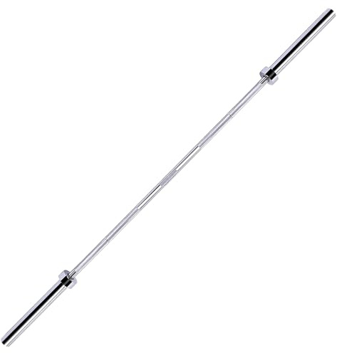 Fitvids 6FT 2 Inch Olympic Barbell Bar for Weightlifting and Power Lifting, 700-Pound Capacity, Silver