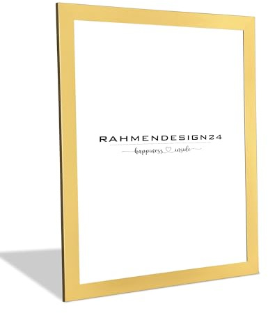 Rahmendesign24 Bilderrahmen Puzzlerahmen | Gold 60x80cm (PUZZLEFORMAT) | Moderner Fotorahmen für Fotos, Poster, Puzzle & Urkunden | Galerierahmen Wechselrahmen Deko Wandrahmen Tischrahmen