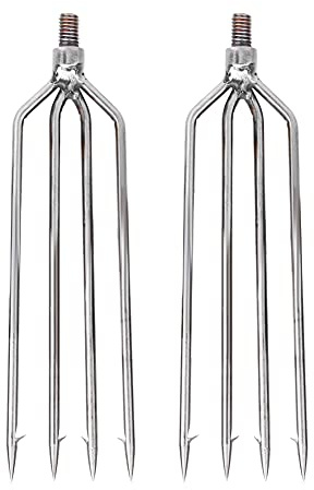 Acciaio inossidabile 4 punte arpione Gig Gaff Hook Barb Fish Spear universale abbinato potente strumento di pesca per i pescatori all'aperto