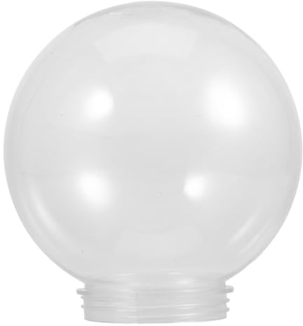 Beavorty Globe Lamp Shade Transparent Acrylic Globe Lampshade 7.87 in Replacement for Outdoor Lamp Post Garden Patio Lighting Fixture Smooth Textured Ball Light Cover